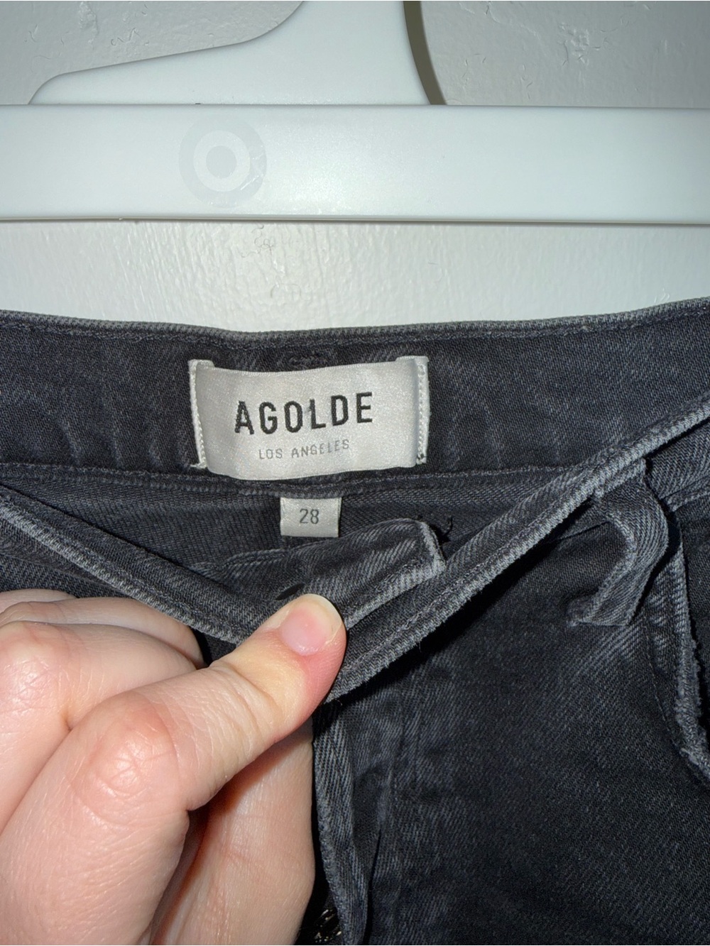AGOLDE Riley High Rise Straight Jeans 28 Faded Black Grey - Picture 4 of 11